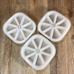 Vintage Tupperware Stackable Ice Cube Trays, set of 3, Ice Wedge Trays 1468